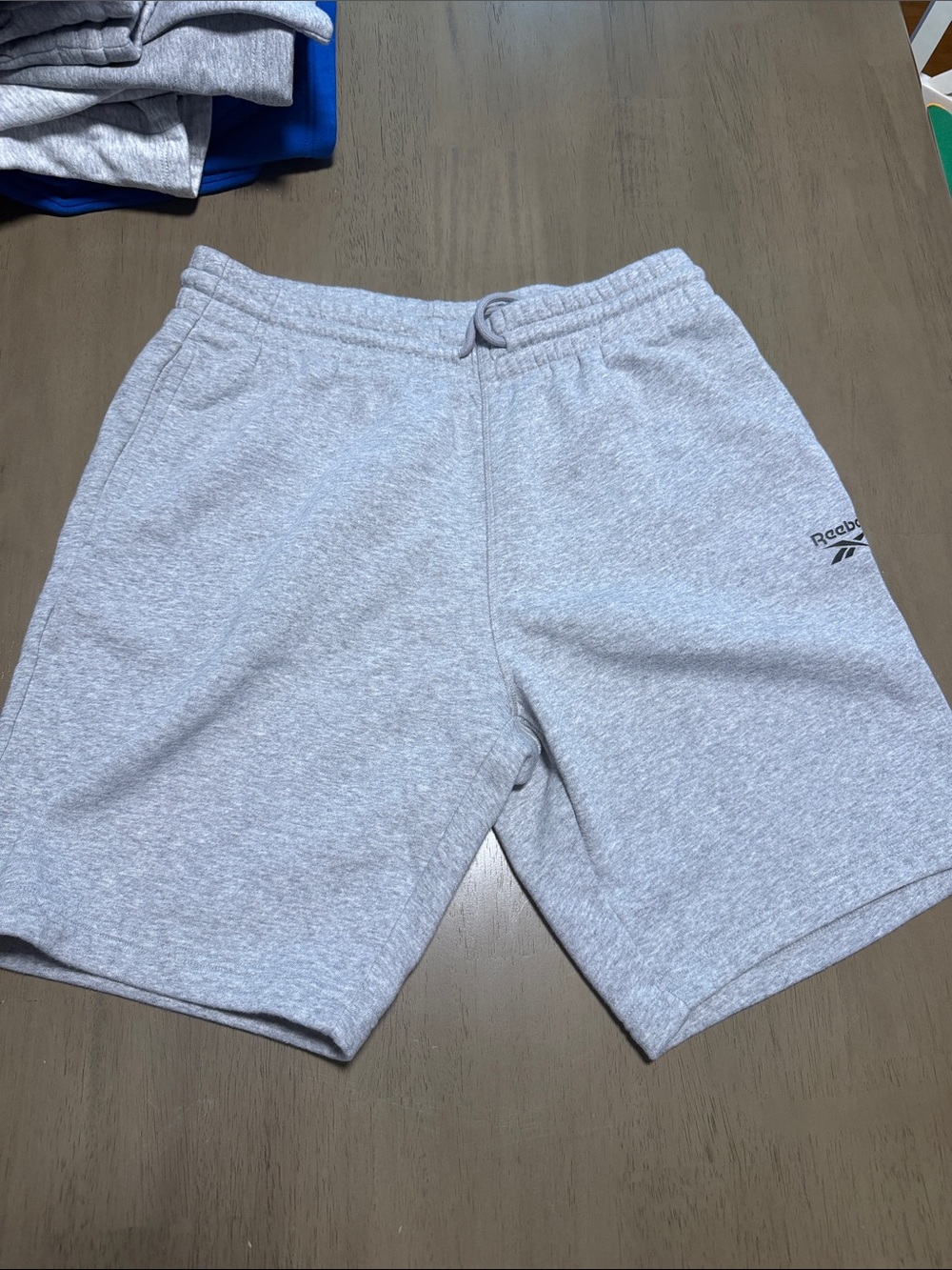 Reebok Light Gray Men’s Athletic Shorts with Drawstring